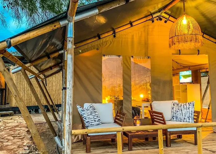 Luksustelt African Safari Canvas Tent Sea View Kranidi